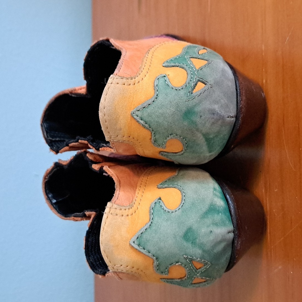 Circle S Brand Western Suede Shoes Colorful Size 7.5M - Picture 4 of 7